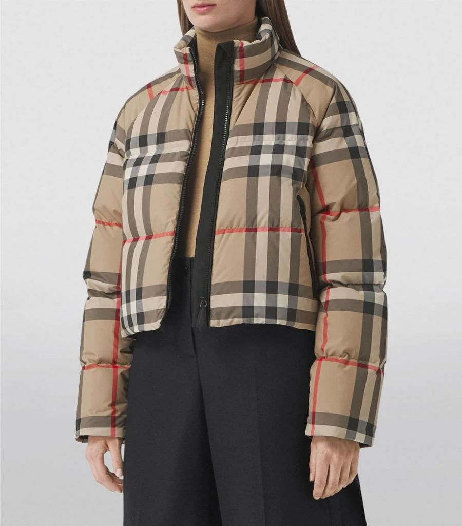 商品Burberry|Cropped Check Puffer Jacket,价格¥10150,第3张图片详细描述