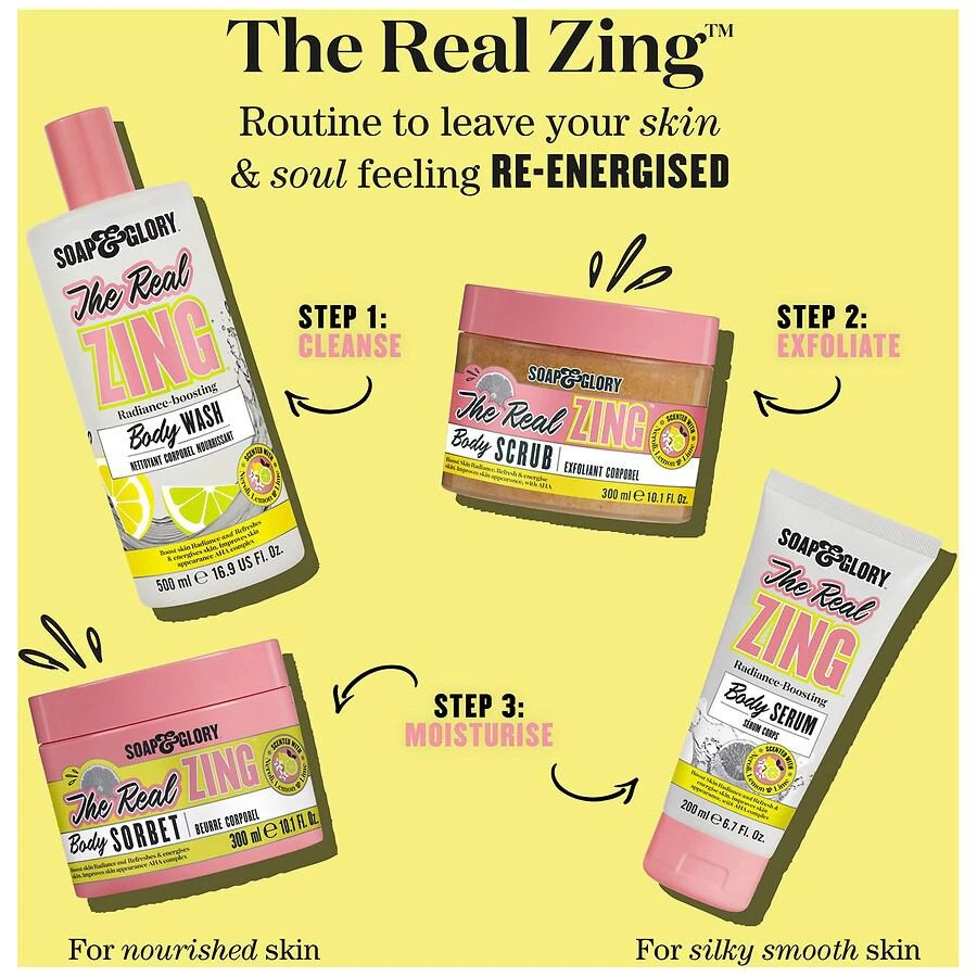 商品Soap & Glory|The Real Zing Radiance-Boosting Body Wash,价格¥73,第5张图片详细描述