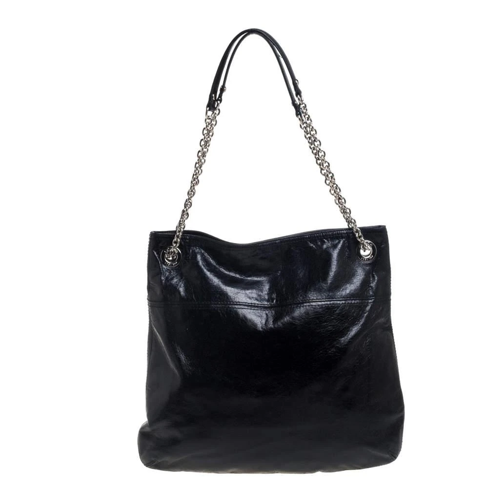 商品[二手商品] Coach|Coach Black Crackled Leather Chain Tote,价格¥1464,第4张图片详细描述