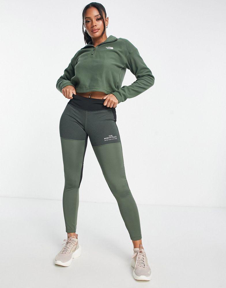 The North Face Training high waist performance leggings in khaki商品第2张图片规格展示
