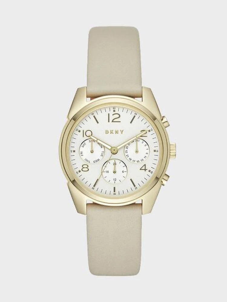 商品DKNY|Crosby Leather And Gold-Tone Chronograph Watch,价格¥1060,第1张图片