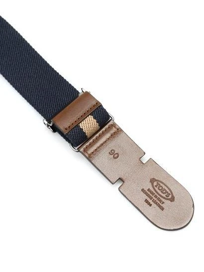 商品Tod's|Tod's Logo Embossed Striped Belt,价格¥2103,第3张图片详细描述