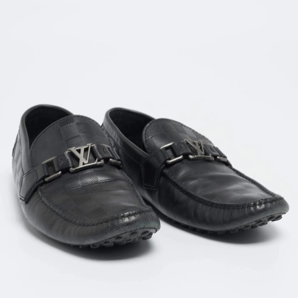 商品[二手商品] Louis Vuitton|Louis Vuitton Black Leather Damier Infini Hockenheim Slip On Loafers Size 41 ,价格¥3104,第4张图片详细描述