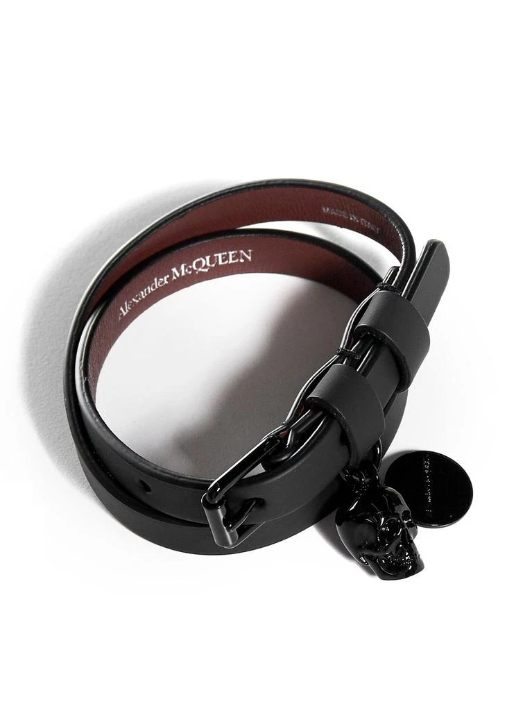 商品Alexander McQueen|Alexander McQueen Skull Pendant Double Wrap Bracelet,价格¥1572,第2张图片详细描述