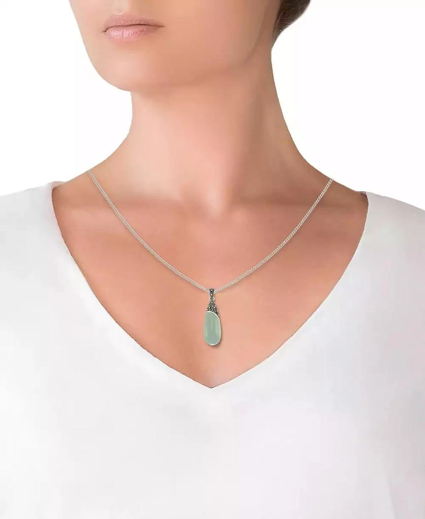 商品Macy's|Jade Elongated Pendant and a Curb Chain,价格¥1107,第2张图片详细描述