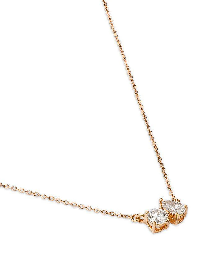 商品Moon & Meadow|14K Yellow Gold Lab Grown Diamond Pear & Round Duet Pendant Necklace, 16-20",价格¥3859,第3张图片详细描述