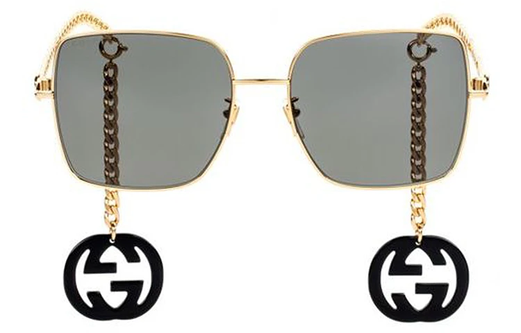 商品[国内直发] Gucci|古驰 方形合金太阳眼镜墨镜 金色 女款,价格¥3359,第4张图片详细描述