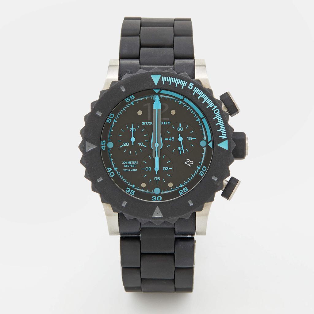 商品[二手商品] Burberry|Burberry Black Stainless Steel Rubber Antartic BU7661 Men's Wristwatch 42 mm,价格¥3732,第1张图片