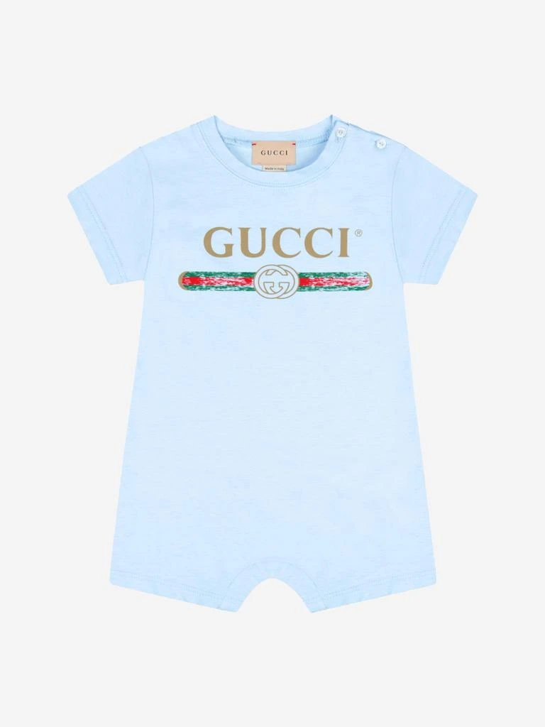 商品Gucci|Gucci Baby Boys Romper Gift Set in Blue,价格¥2369,第2张图片详细描述