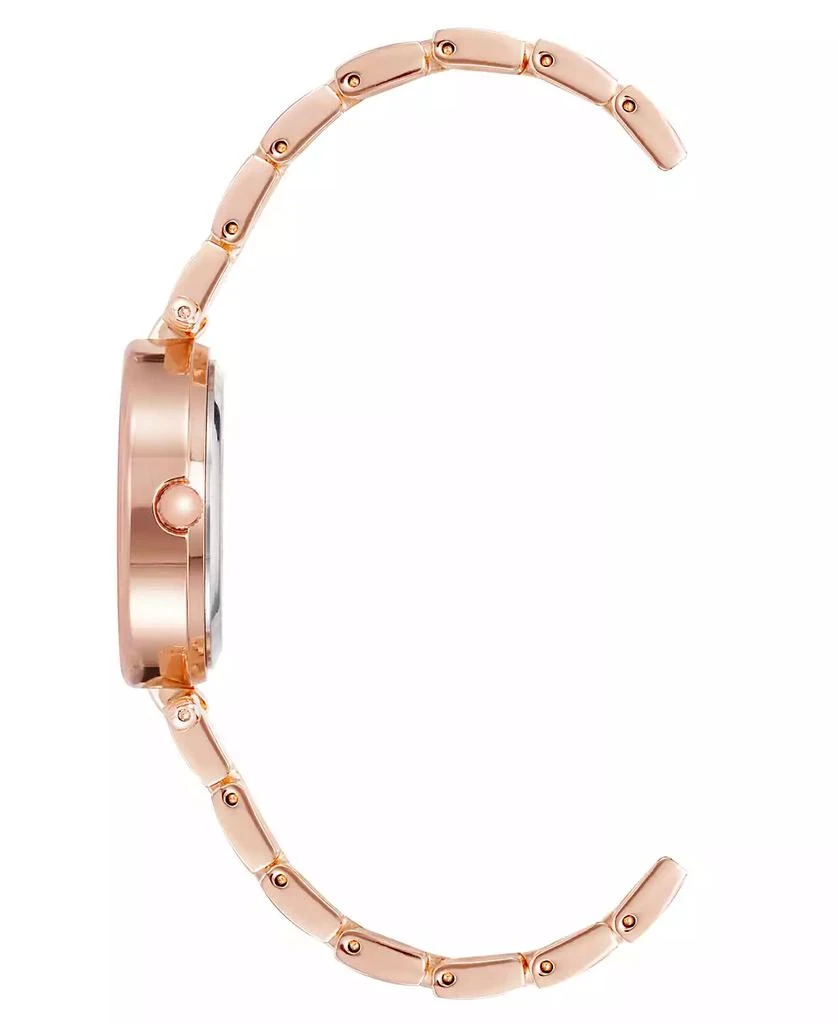 商品Anne Klein|Women's Rose Gold-Tone Alloy Bracelet with Burgundy Enamel and Crystal Accents Fashion Watch 34mm Set 4 Pieces,价格¥654,第2张图片详细描述