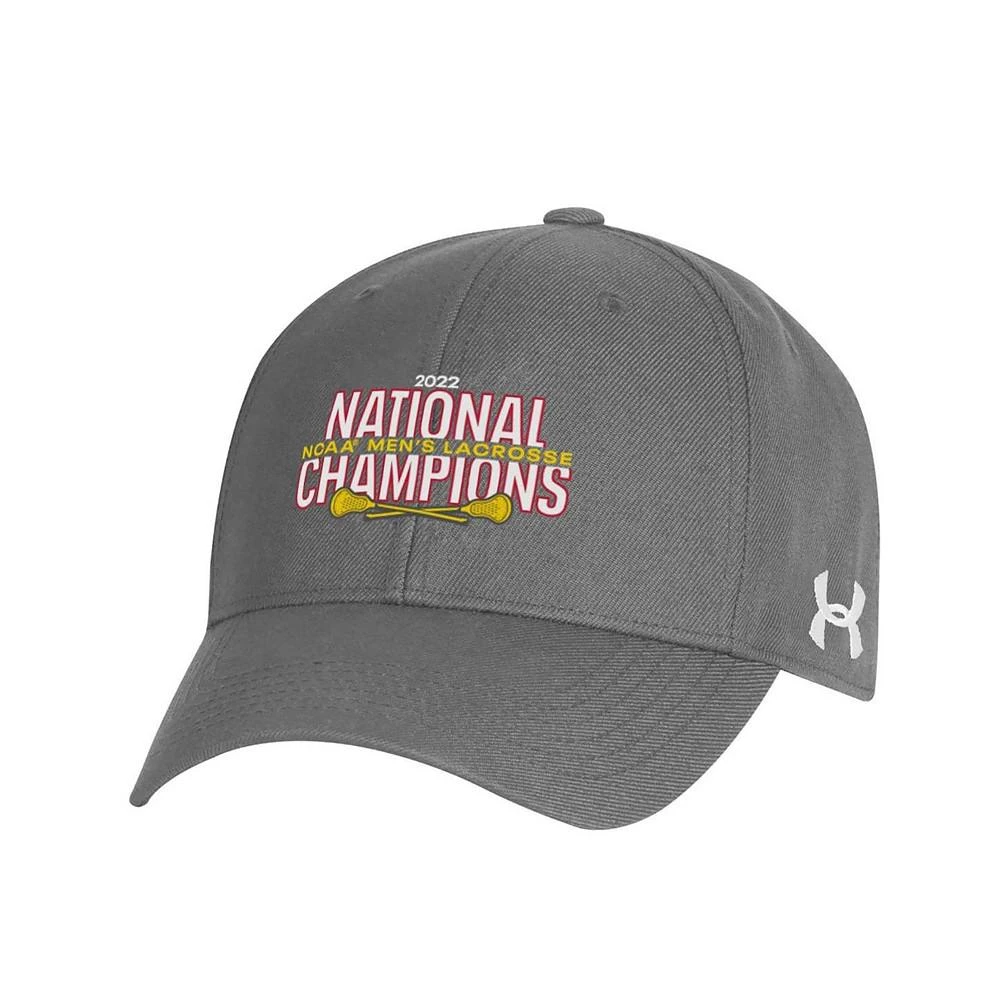 商品Under Armour|Men's Charcoal Maryland Terrapins 2022 NCAA Men's Lacrosse National Champions Twill Adjustable Hat,价格¥260,第2张图片详细描述