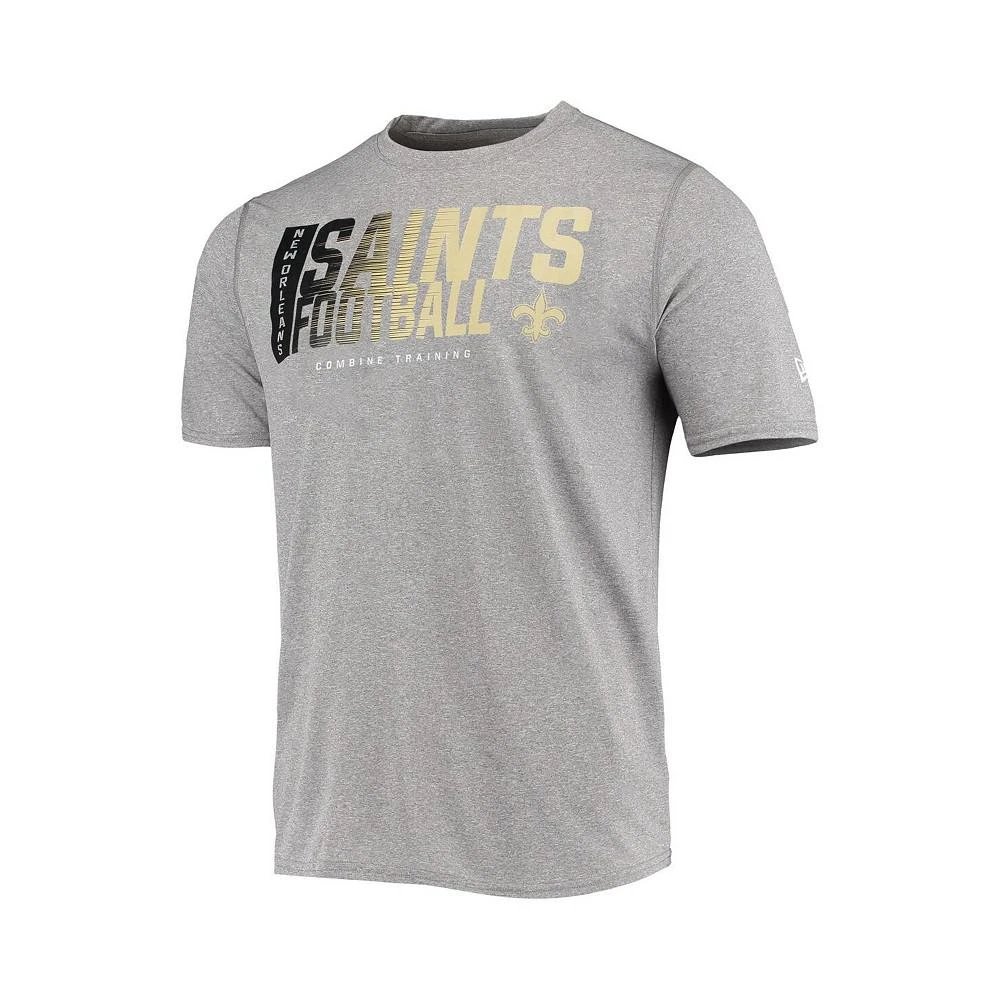 商品New Era|Men's Heathered Gray New Orleans Saints Combine Authentic Game On T-shirt,价格¥226,第3张图片详细描述