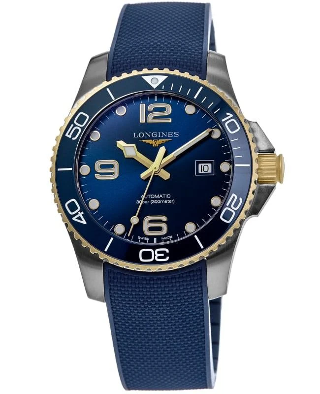 商品Longines|Longines HydroConquest Automatic Blue Dial Rubber Strap Men's Watch L3.781.3.96.9,价格¥11367,第1张图片