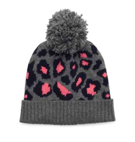 商品Somerville|Somerville Leopard Cashmere Pom Pom Hat - Pink,价格¥736,第1张图片