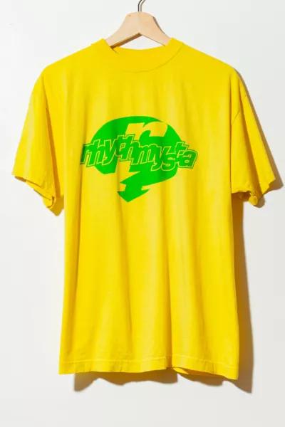 Vintage 1990s Rhythmysta Electronic Music Festival Graphic Yellow T-Shirt商品第1张图片规格展示