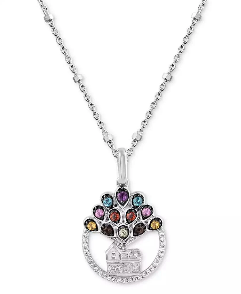 商品Wonder Fine Jewelry|Disney Multi Gemstone (1/5 ct. t.w.) & Diamond (1/20 ct. t.w.) Up House 18" Pendant Necklace in Sterling Silver,价格¥1047,第1张图片