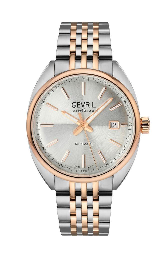 商品Gevril|Men's Five Points Silver Dial Two Tone Watch, 44.5mm,价格¥5089,第1张图片