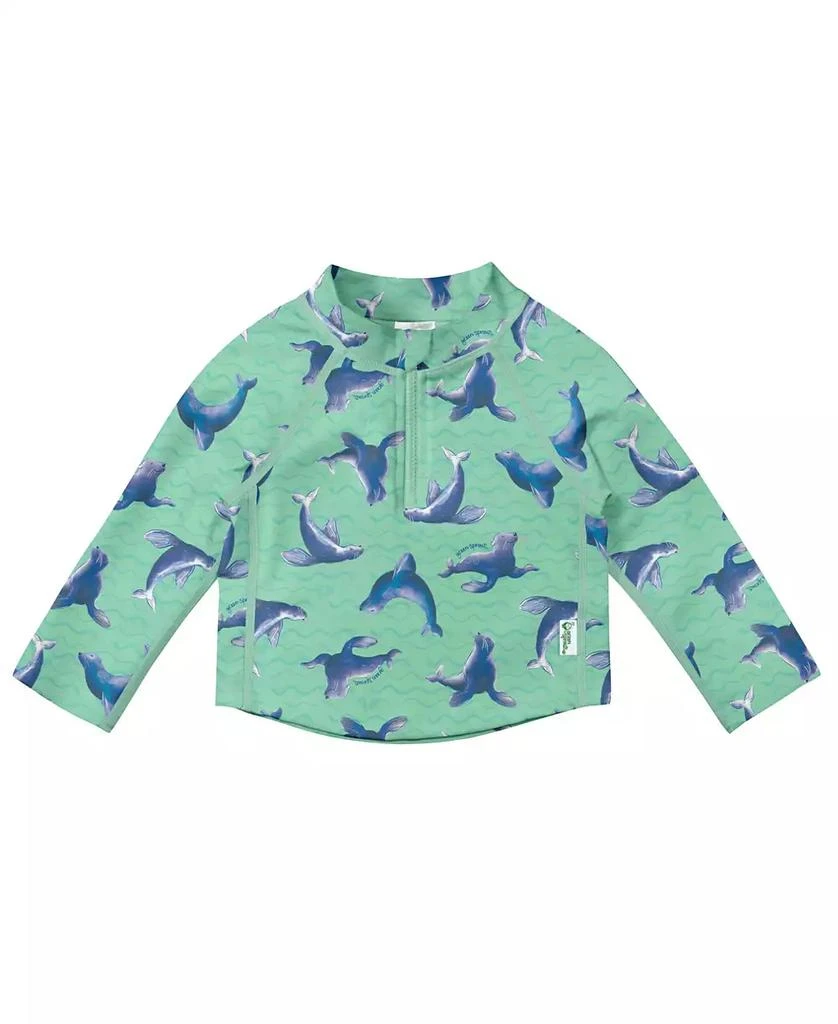 商品green sprouts|Baby Boys Long Sleeve Zip Rash Guard Shirt UPF 50,价格¥187,第1张图片