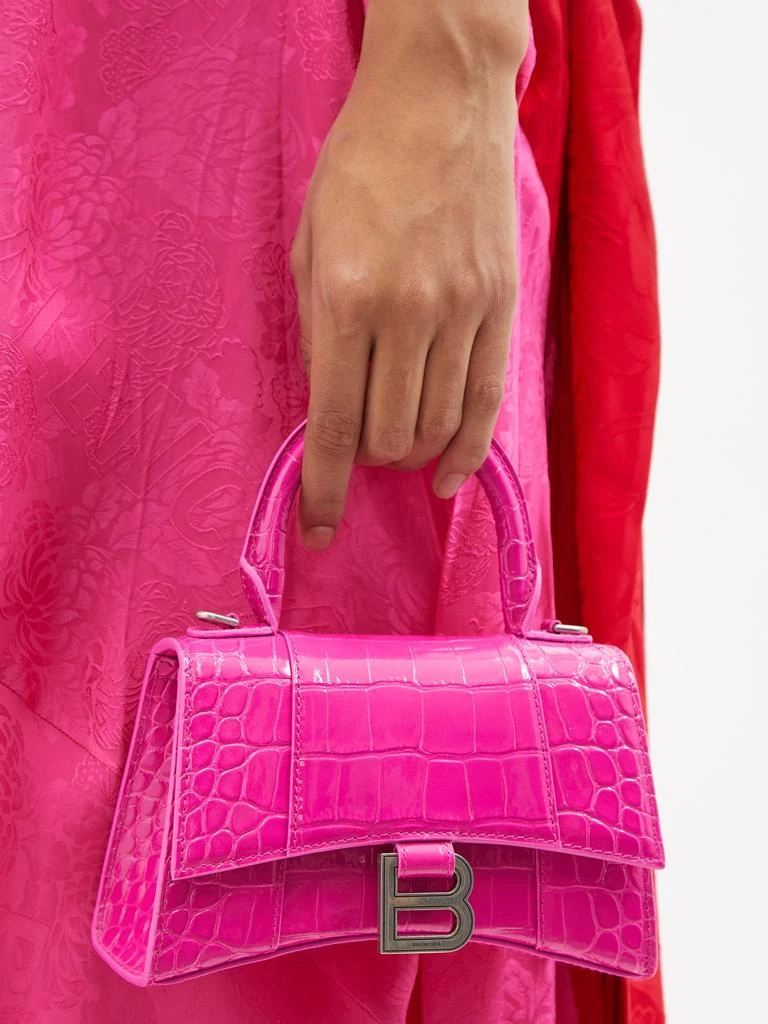 商品Balenciaga|Hourglass XS crocodile-effect leather bag,价格¥15972,第2张图片详细描述