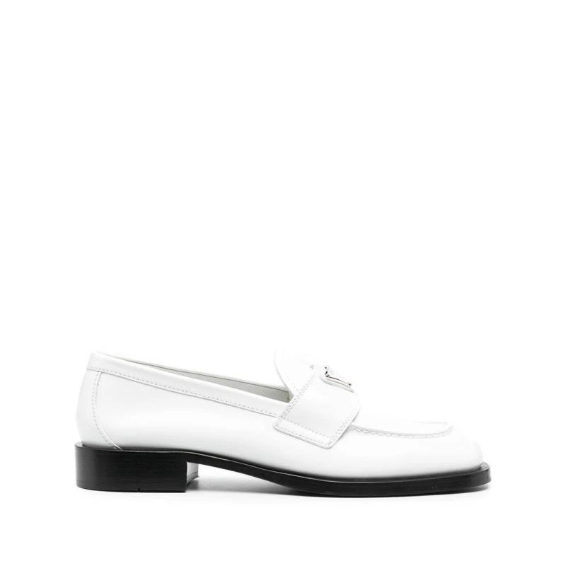 商品Prada|PRADA 普拉达 女士白色露趾平底拖鞋 1D238M-055-F0009,价格¥5168,第1张图片