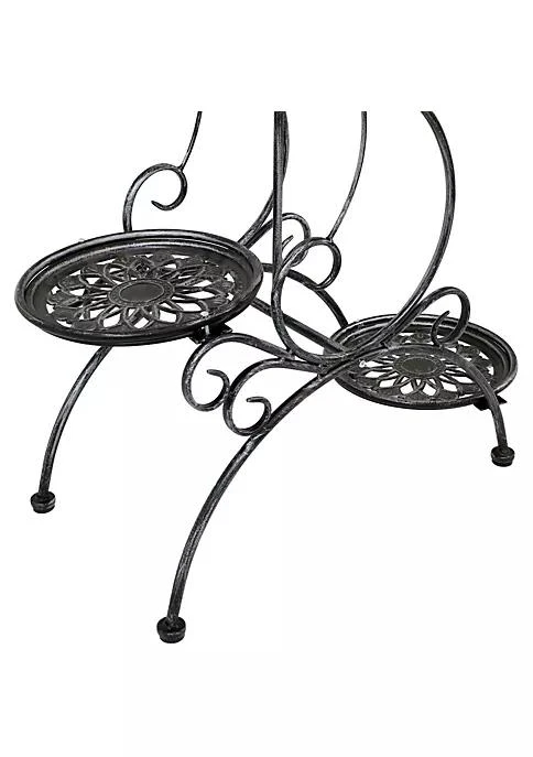 商品Sunnydaze Decor|Decor Dark Gray Steel 3 Tier Victorian Staggered Plant Stand   31.5 In,价格¥446,第3张图片详细描述