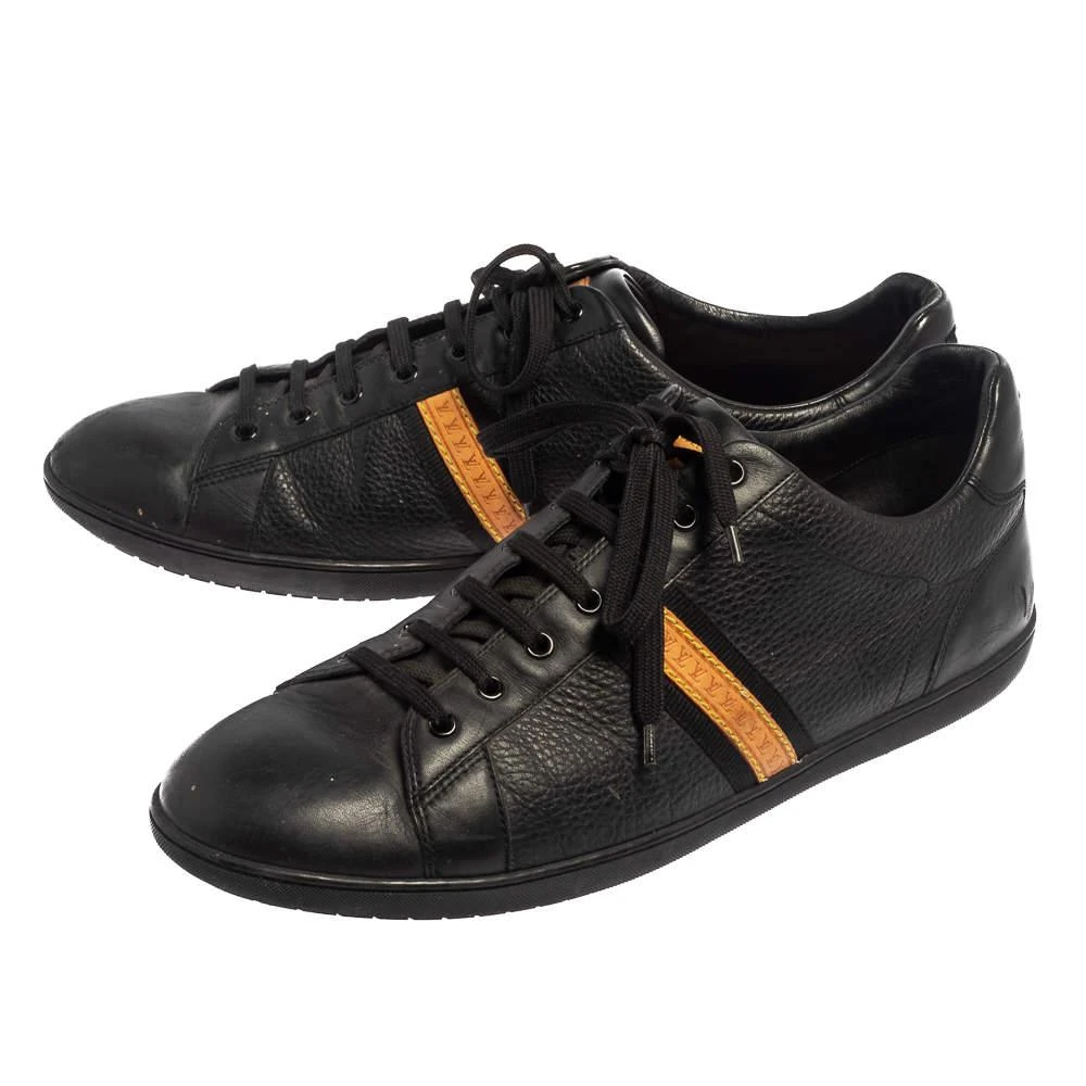 商品[二手商品] Louis Vuitton|Louis Vuitton Black  Leather Low Top Sneakers Size 45,价格¥1902,第4张图片详细描述