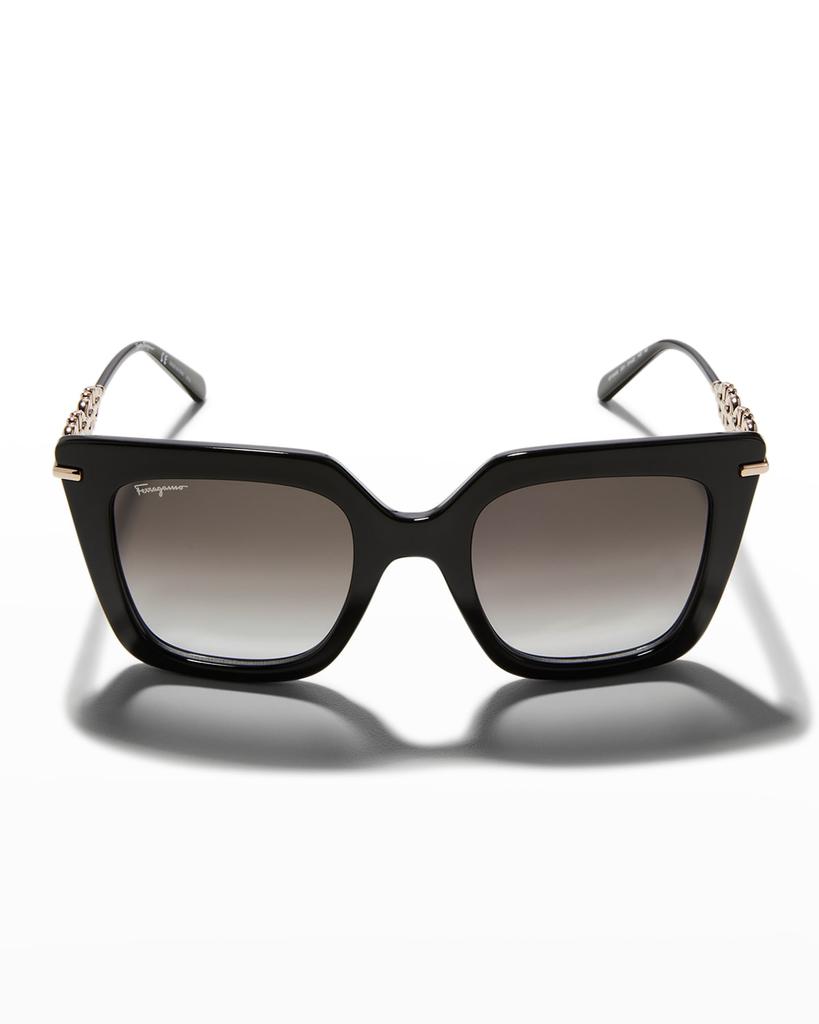 Gancini Chain Square Acetate & Metal Sunglasses商品第3张图片规格展示