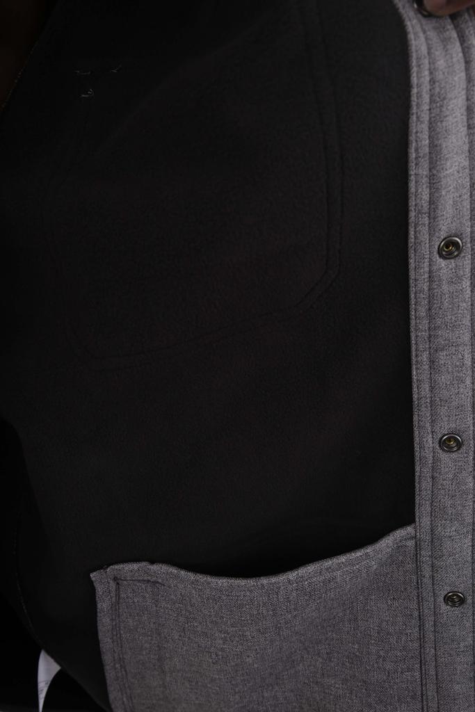(105022) Rain Defender Relaxed Fit HW Hooded Shirt Jacket - Black Heather商品第2张图片规格展示