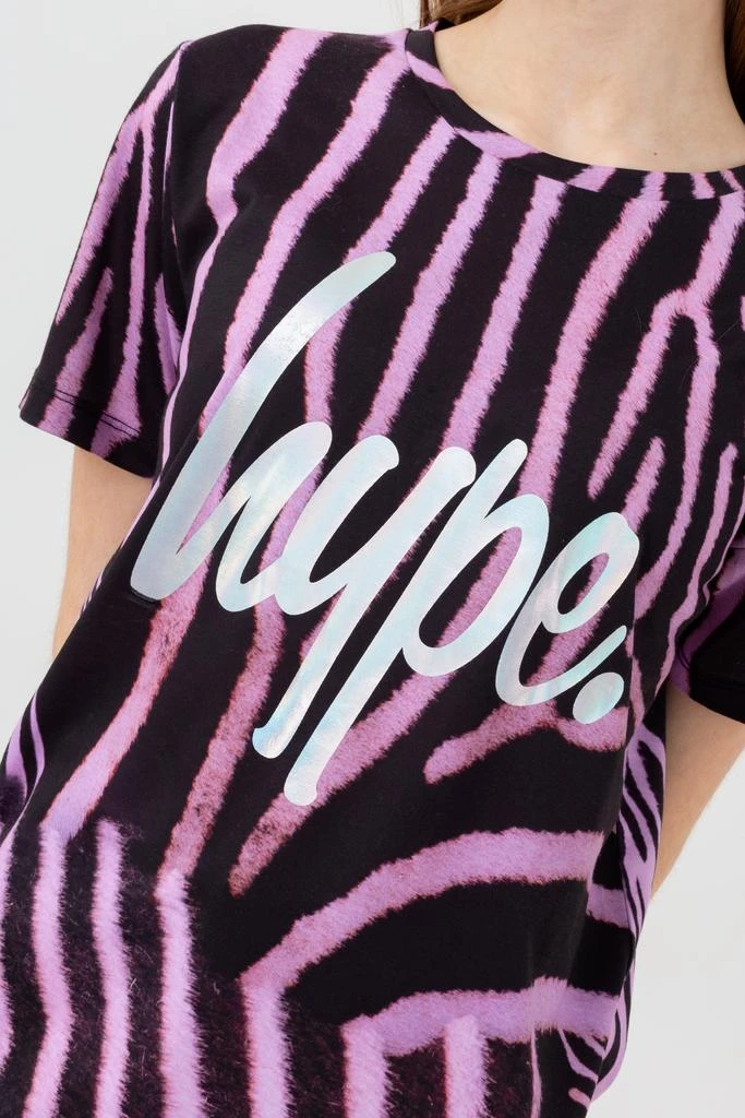商品HYPE GIRLS|HYPE GIRLS BLACK ZEBRA CRUSH SCRIPT T-SHIRT,价格¥84,第4张图片详细描述