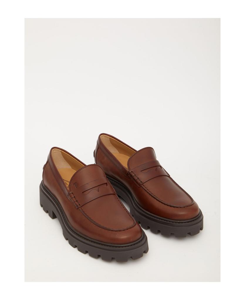 商品Tod's|Brown Leather Loafers,价格¥3940,第7张图片详细描述