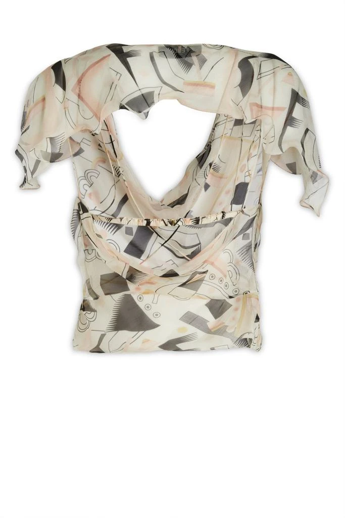 商品Fendi|Fendi Geometric Motif Printed Chiffon Top,价格¥4416,第2张图片详细描述