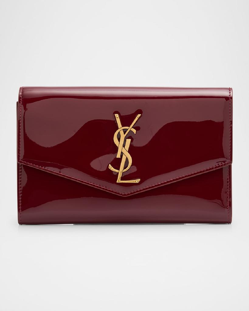 Shop YSL Wallet on Chain in Patent Leather on Sale at