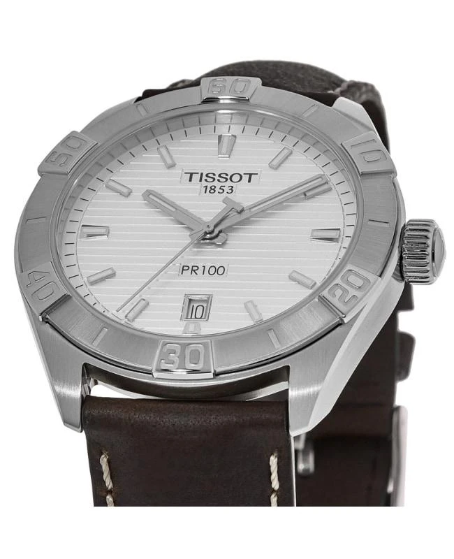商品Tissot|Tissot PR 100 Sport Silver Dial Leather Strap Men's Watch T101.610.16.031.00,价格¥1926,第3张图片详细描述