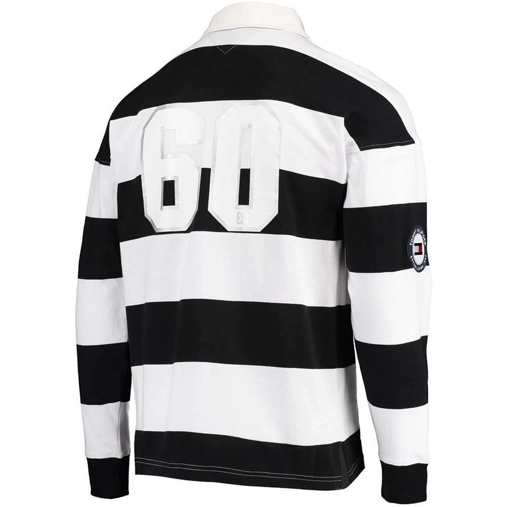 商品Tommy Hilfiger|Men's Black and White Las Vegas Raiders Varsity Stripe Rugby Long Sleeve Polo Shirt,价格¥974,第2张图片详细描述