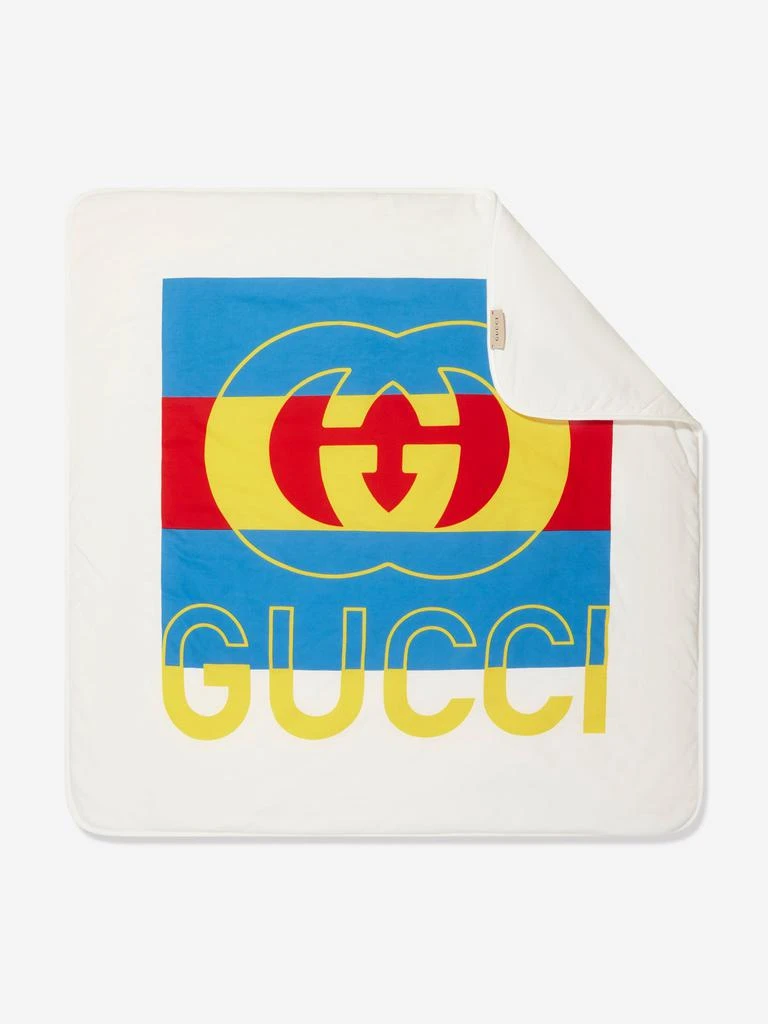 商品Gucci|Gucci Baby Logo Blanket in White,价格¥2143,第1张图片