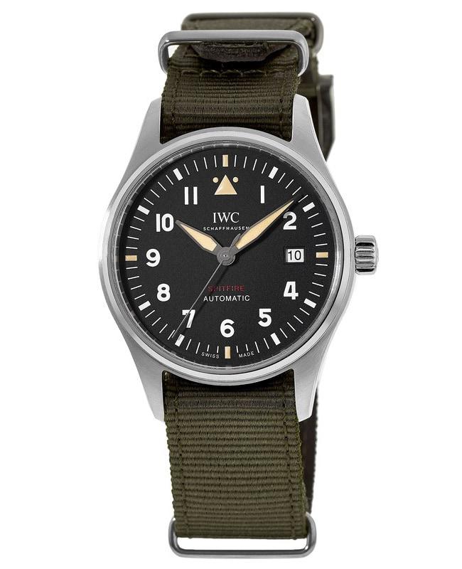 IWC Pilot's Automatic Spitfire Black Dial Green Strap Men's Watch IW326801商品第1张图片规格展示