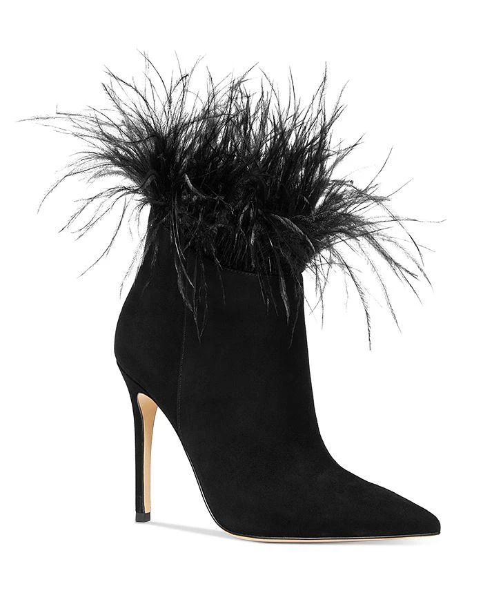 商品Michael Kors|Women's Whitby Feather Trim Pointed Toe Booties,价格¥1372,第1张图片