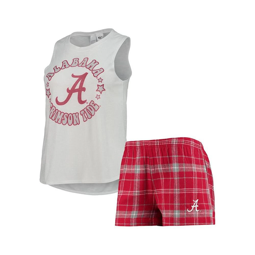 商品Concepts Sport|Women's Crimson, White Alabama Crimson Tide Ultimate Flannel Tank Top and Shorts Sleep Set,价格¥367,第1张图片