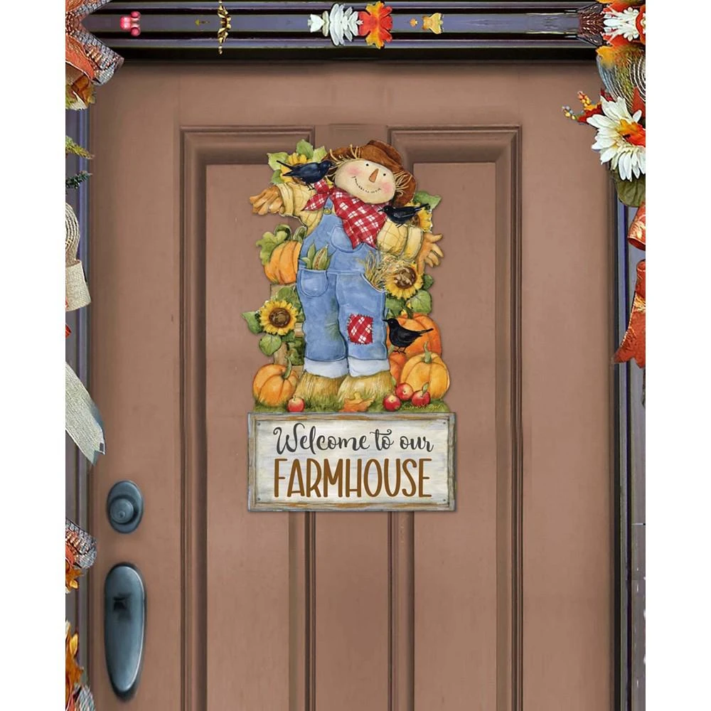 商品Designocracy|Holiday Door Decor Wall Decor Harvest Scarecrow Wooden Welcome Sign S. Winget,价格¥1099,第1张图片