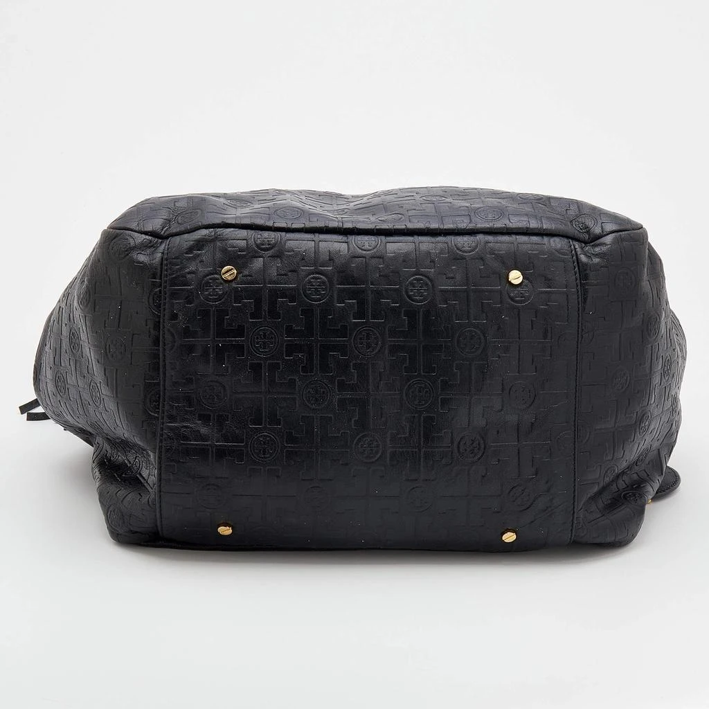 Tory Burch Black Logo Embossed Leather Dafina Tote 商品