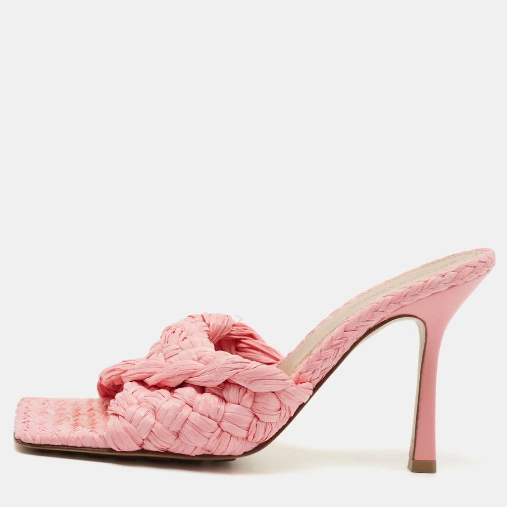 商品[二手商品] Bottega Veneta|Bottega Veneta Pink Woven Raffia Slide Sandals Size 38.5,价格¥4145,第1张图片