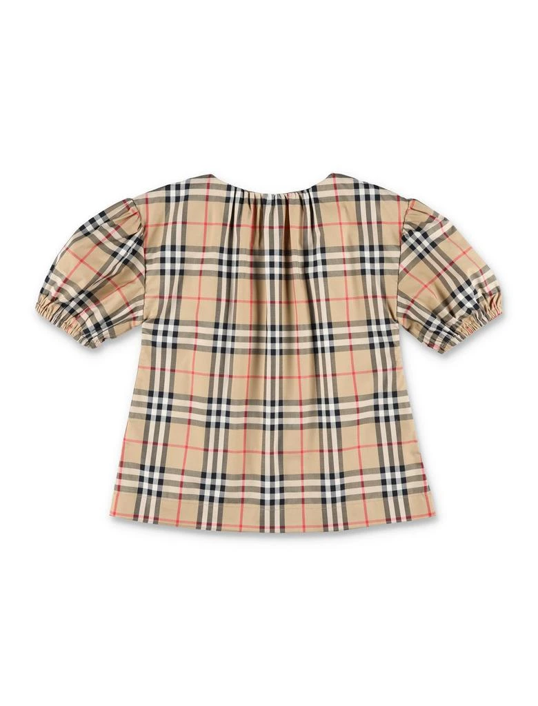 商品Burberry|Burberry Kids Checked Puff Sleeved Twill Blouse,价格¥1064,第2张图片详细描述