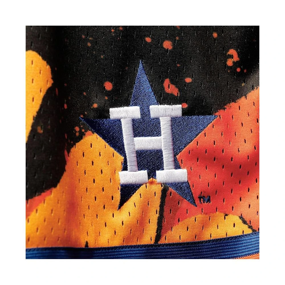 商品Mitchell & Ness|Men's Orange Houston Astros Hyper Hoops Shorts,价格¥746,第4张图片详细描述