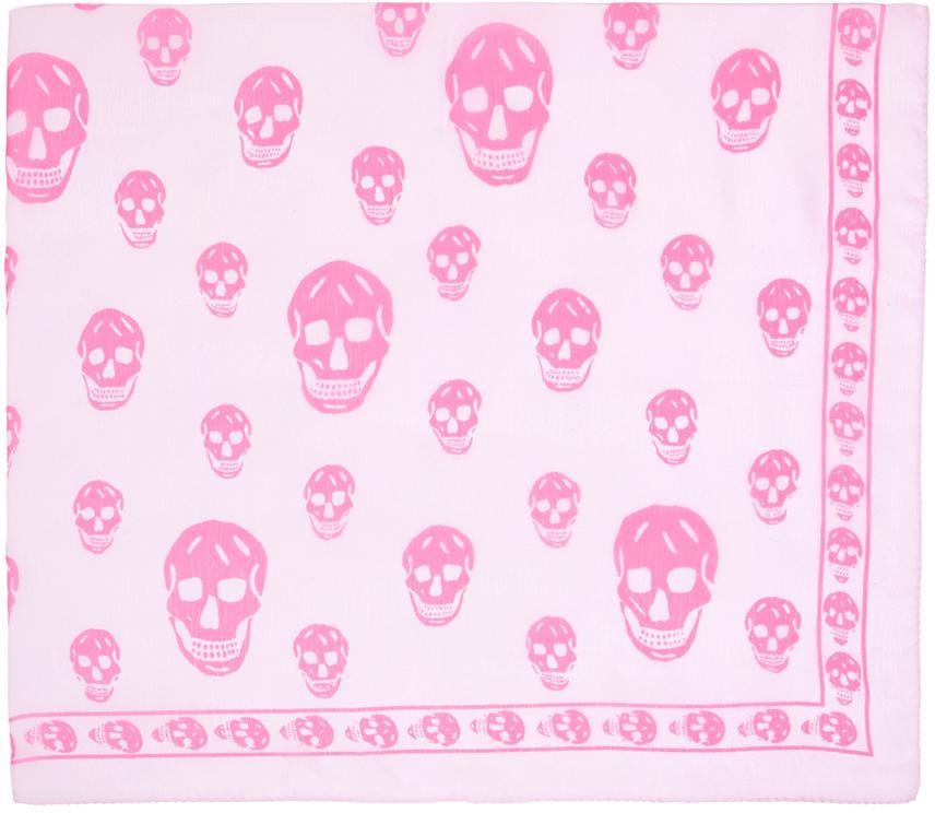 商品Alexander McQueen|Pink Skull Scarf,价格¥2202,第4张图片详细描述