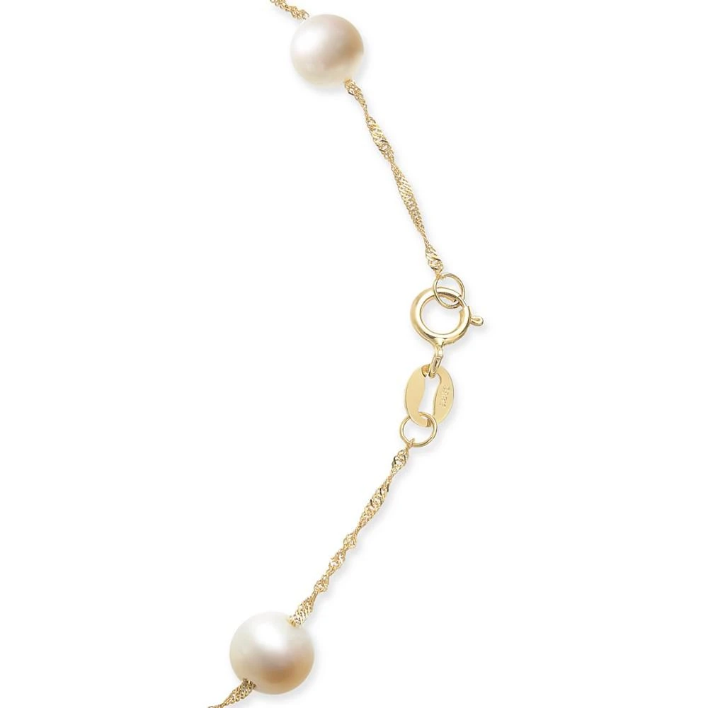 商品Effy|EFFY® Cultured Freshwater Pearl Station 18" Necklace in 14k Gold (5-1/2mm),价格¥1803,第2张图片详细描述