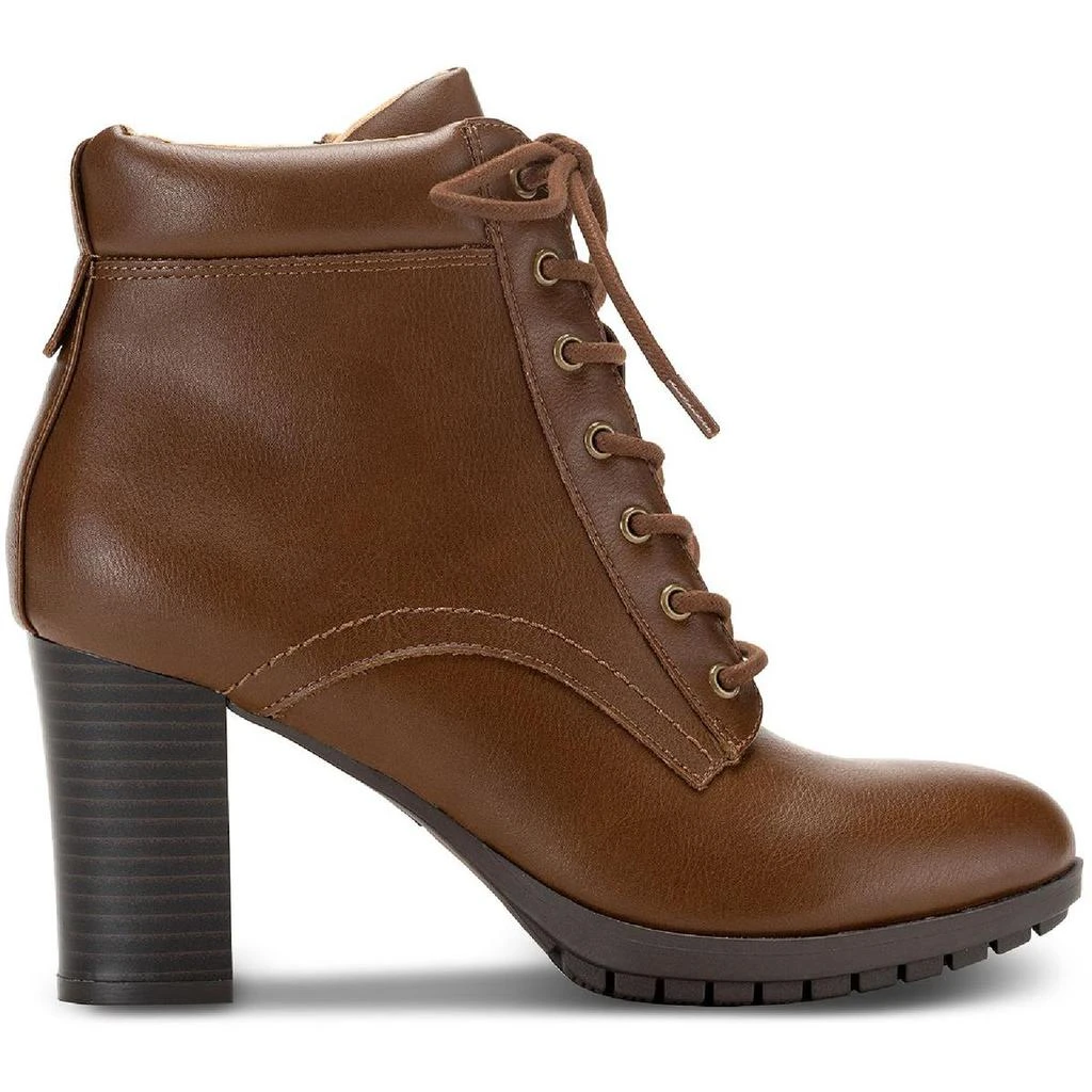 商品Style & Co|Style & Co. Womens Lucillee Faux Leather Lace Up Ankle Boots,价格¥84,第3张图片详细描述