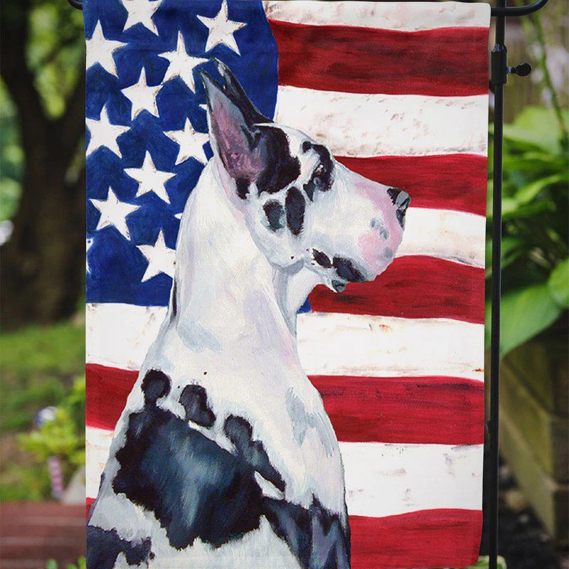 商品Caroline's Treasures|USA American Flag with Great Dane Garden Flag 2-Sided 2-Ply,价格¥136,第2张图片详细描述