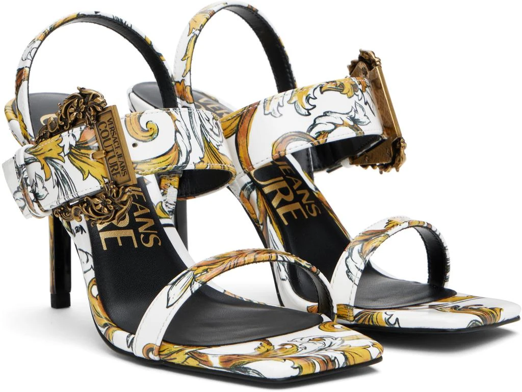 商品Versace|White Logo Couture Emily Slingback Heeled Sandals,价格¥742,第4张图片详细描述