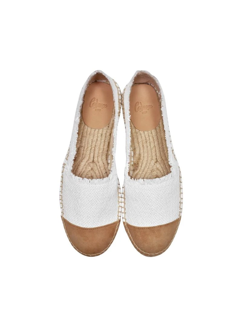 商品CASTAÑER|Castañer Kampala White Canvas And Natural Suede Flat Espadrilles,价格¥1121,第4张图片详细描述