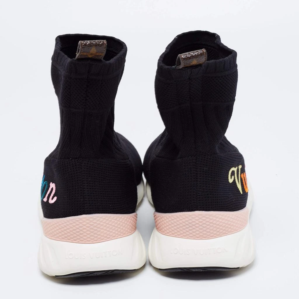 商品[二手商品] Louis Vuitton|Louis Vuitton Black Knit Fabric Aftergame High-Top Sneakers Size 39,价格¥2923,第5张图片��详细描述